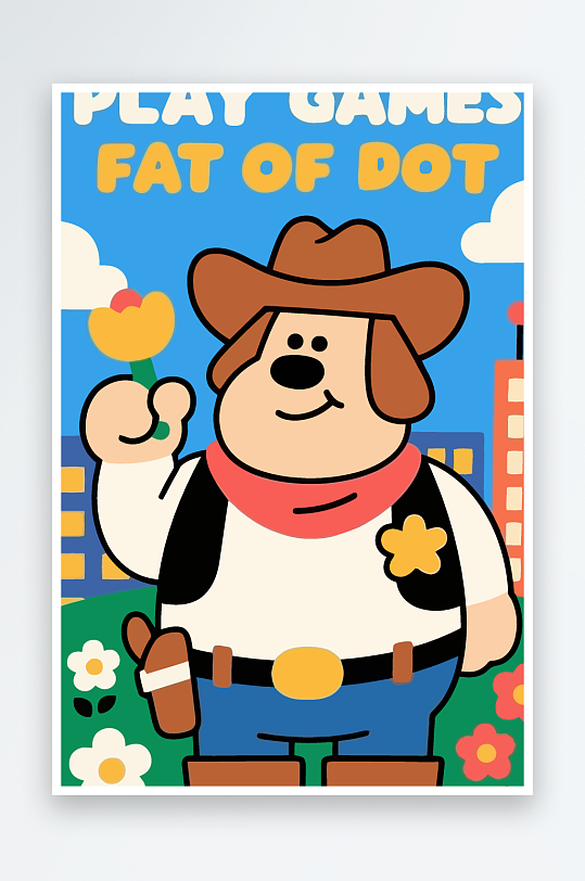 卡通狗矢量插画图形元素-众图网