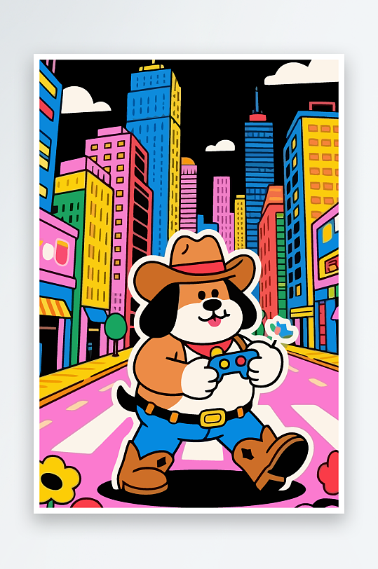 卡通狗矢量插画图形元素-众图网