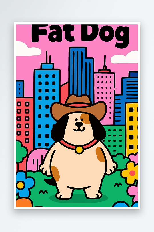 卡通狗矢量插画图形元素-众图网