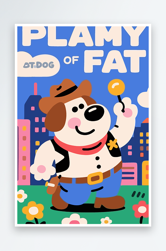 卡通狗矢量插画图形元素-众图网