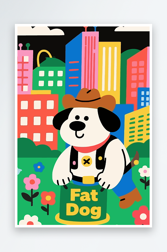 卡通狗图标矢量插画图形元素-众图网