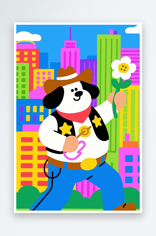 卡通狗图标矢量插画图形元素-众图网