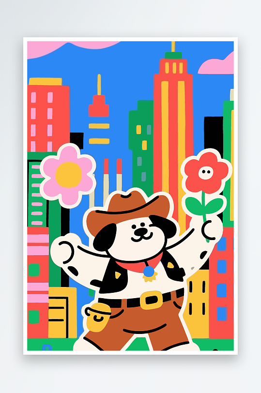 卡通狗图标矢量插画图形元素-众图网