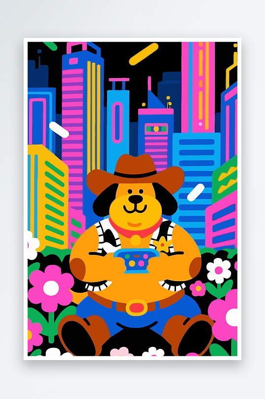 卡通狗图标矢量插画图形元素-众图网