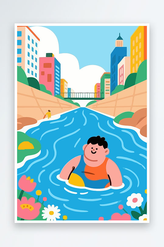 卡通男孩矢量插画图形元素-众图网