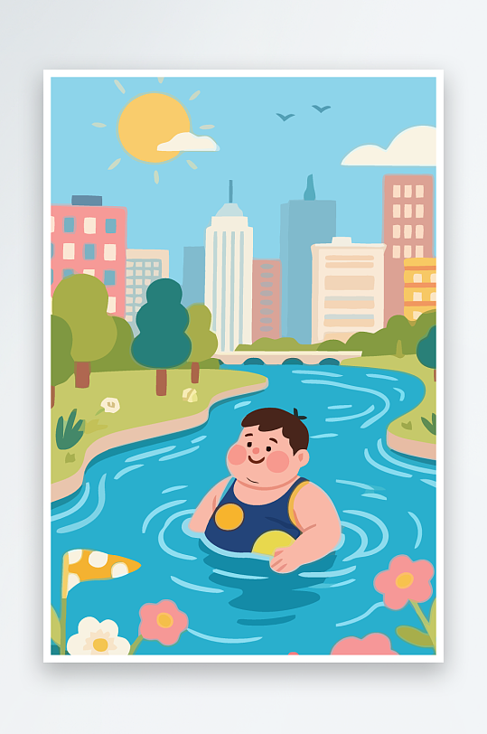 卡通男孩矢量插画图形元素-众图网