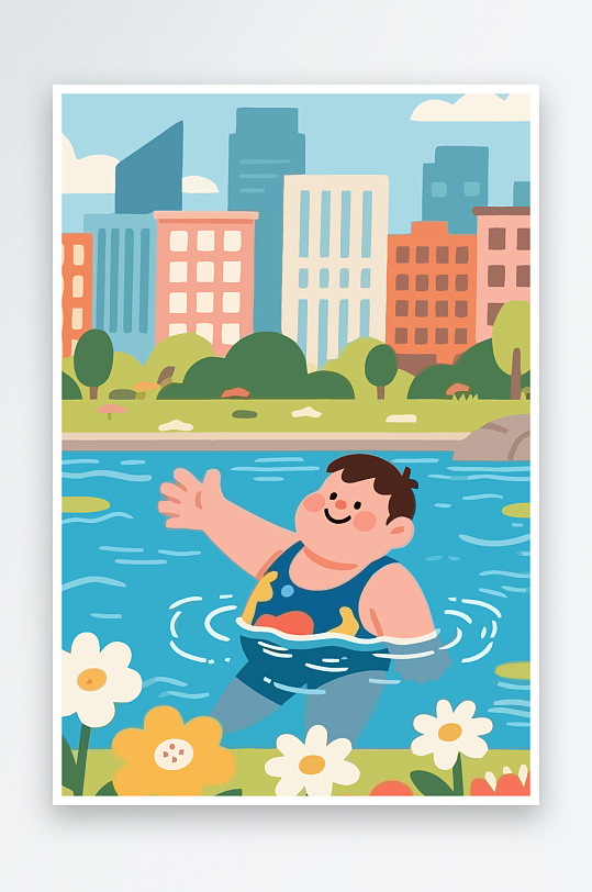 卡通男孩矢量插画图形元素-众图网