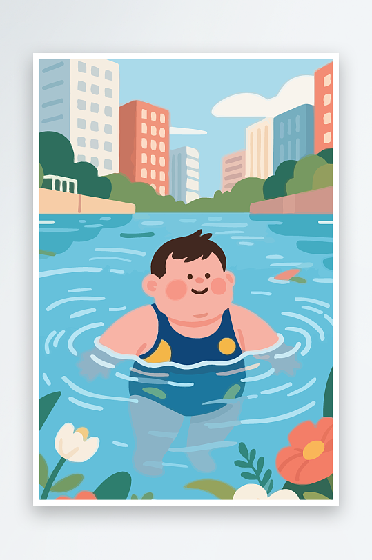 卡通男孩矢量插画图形元素-众图网