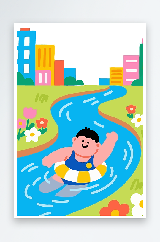 卡通男孩矢量插画图形元素-众图网