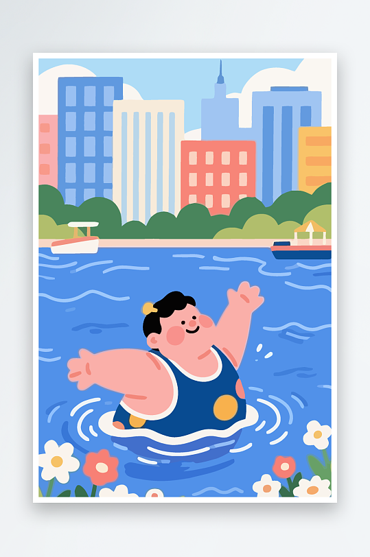 卡通男孩矢量插画图形元素-众图网