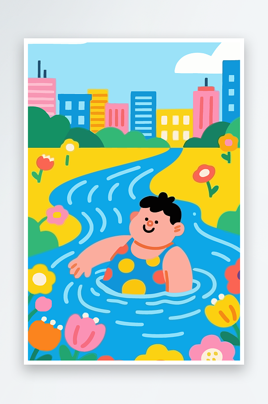 卡通男孩矢量插画图形元素-众图网