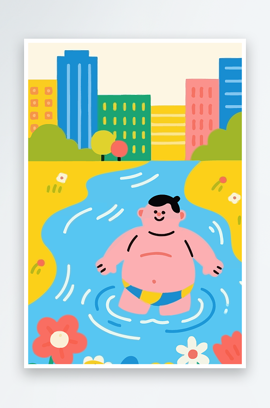 卡通男孩矢量插画图形元素-众图网