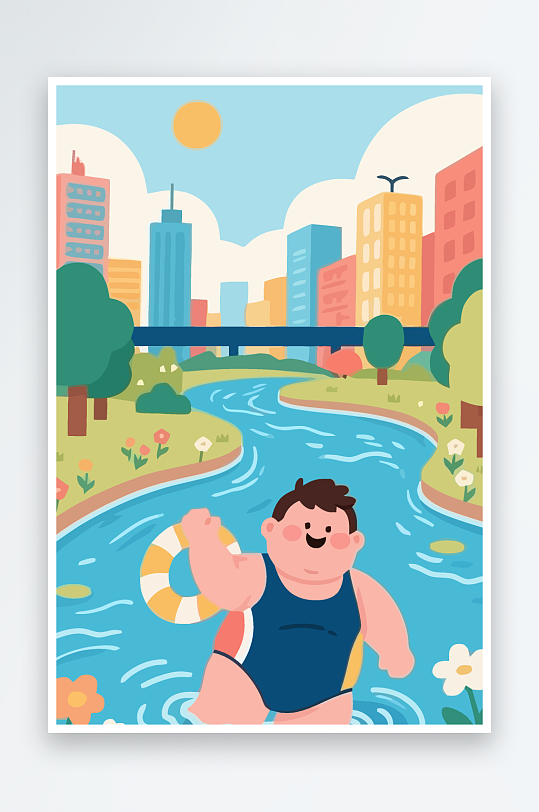 卡通男孩矢量插画图形元素-众图网