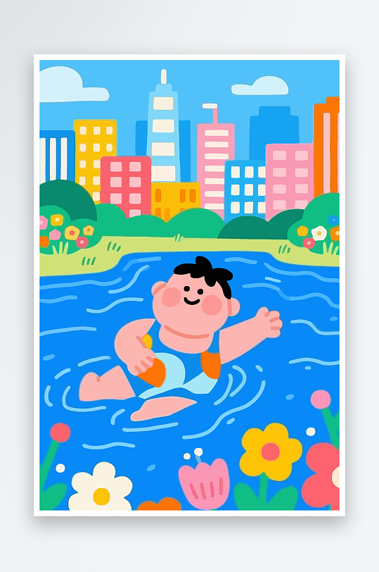 卡通男孩图标矢量插画图形元素-众图网