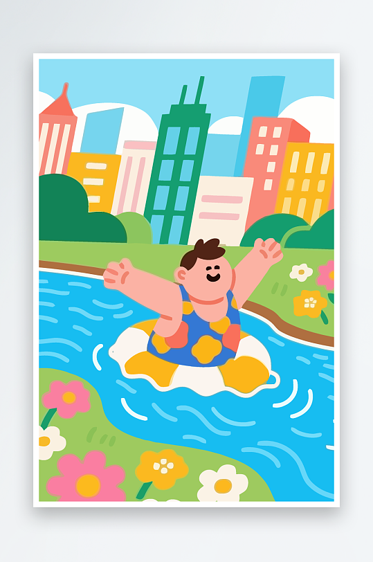 卡通男孩图标矢量插画图形元素-众图网