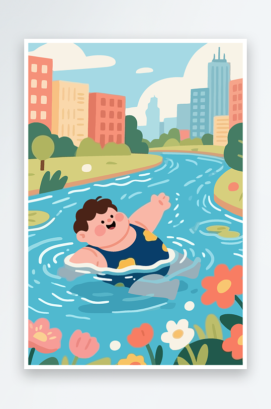 卡通男孩图标矢量插画图形元素-众图网