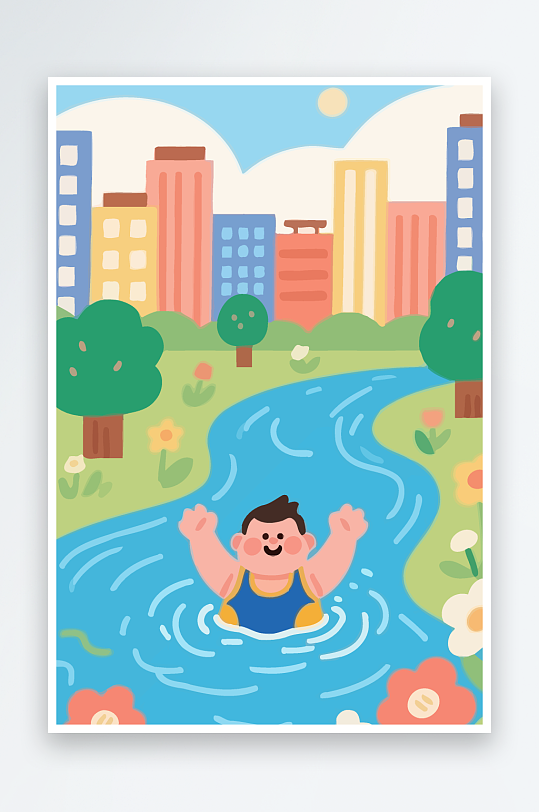 卡通男孩图标矢量插画图形元素-众图网