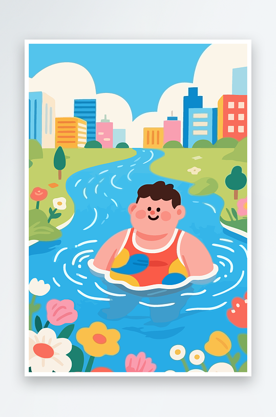 卡通男孩图标矢量插画图形元素-众图网