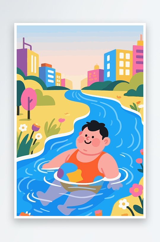 卡通男孩图标矢量插画图形元素-众图网