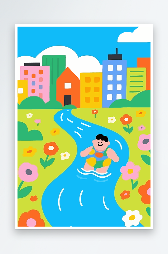 卡通男孩图标矢量插画图形元素-众图网