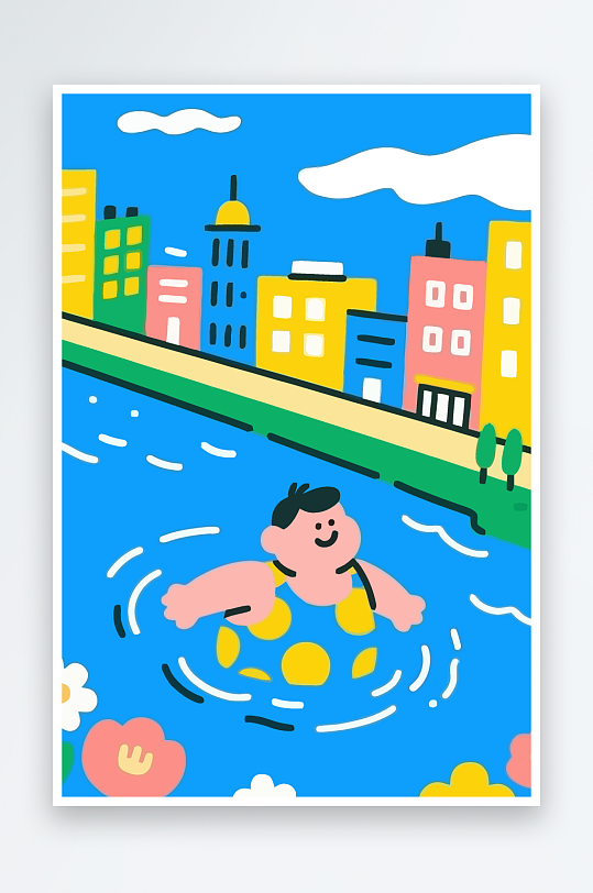 卡通男孩图标矢量插画图形元素-众图网