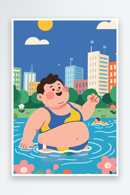 卡通男孩矢量插画图形元素-众图网