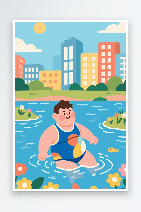 卡通男孩矢量插画图形元素-众图网