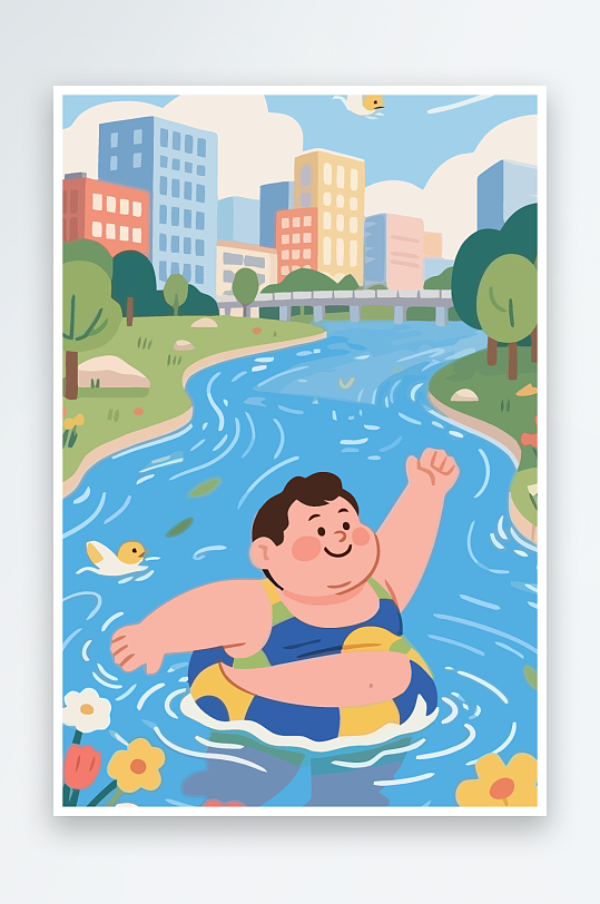 卡通男孩矢量插画图形元素-众图网