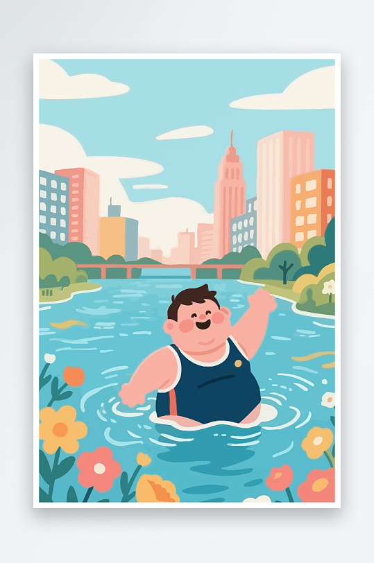 卡通男孩矢量插画图形元素-众图网