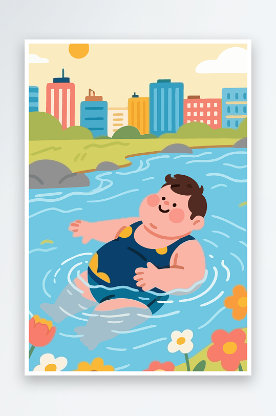 卡通男孩矢量插画图形元素-众图网