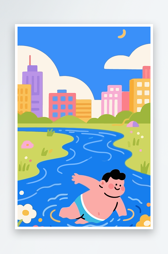 卡通男孩矢量插画图形元素-众图网