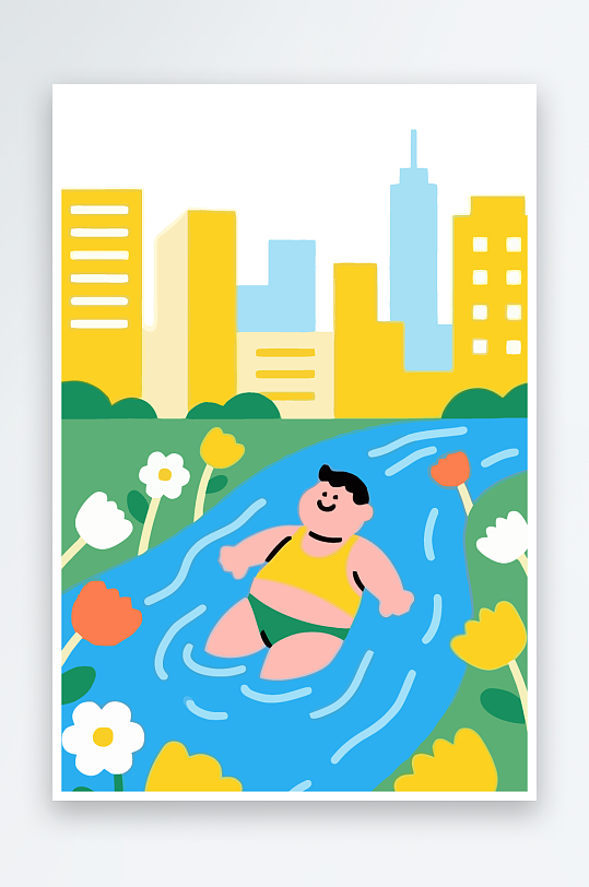 卡通男孩矢量插画图形元素-众图网