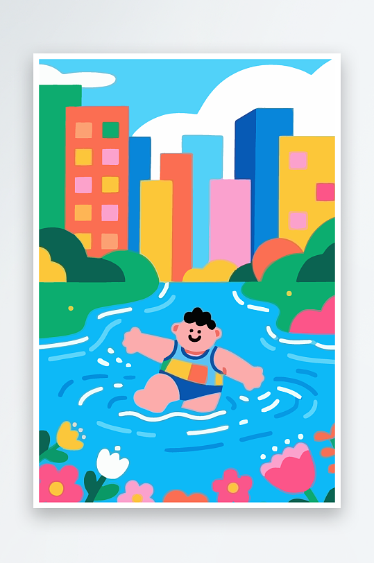 卡通男孩矢量插画图形元素-众图网