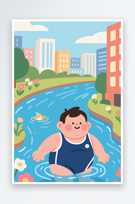 卡通男孩矢量插画图形元素-众图网