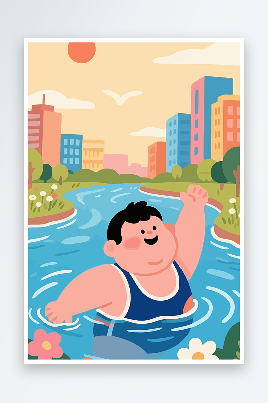 卡通男孩矢量插画图形元素-众图网