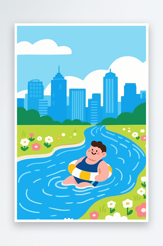 卡通男孩图标矢量插画图形元素-众图网