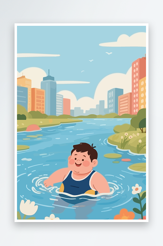 卡通男孩图标矢量插画图形元素-众图网