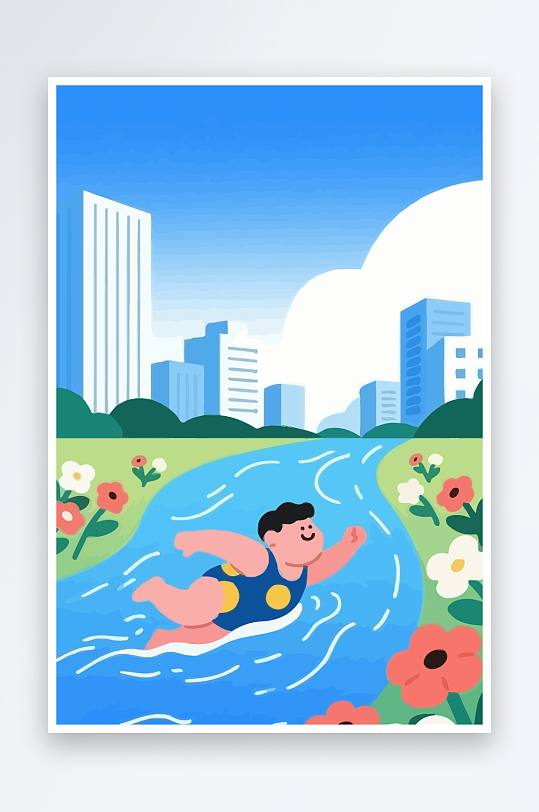 卡通男孩图标矢量插画图形元素-众图网