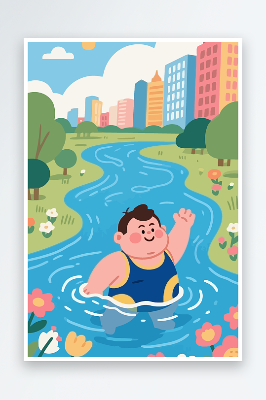 卡通男孩图标矢量插画图形元素-众图网