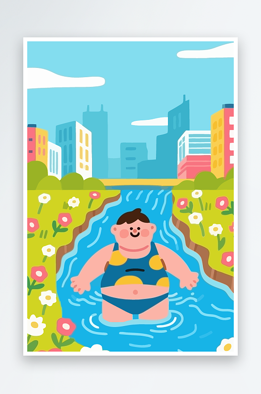 卡通男孩图标矢量插画图形元素-众图网