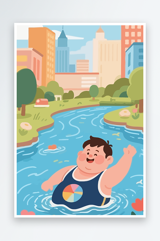 卡通男孩图标矢量插画图形元素-众图网