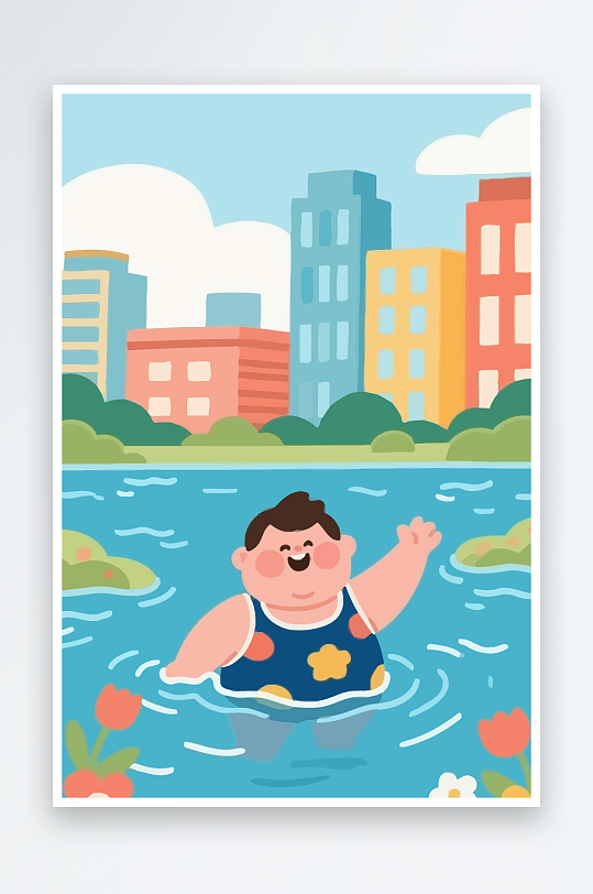 卡通男孩图标矢量插画图形元素-众图网