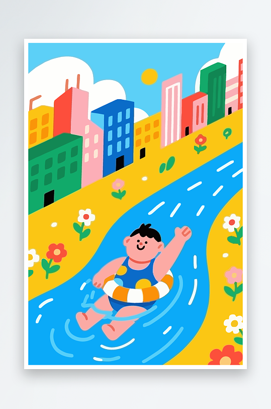 卡通男孩图标矢量插画图形元素-众图网