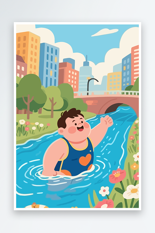 卡通男孩图标矢量插画图形元素-众图网