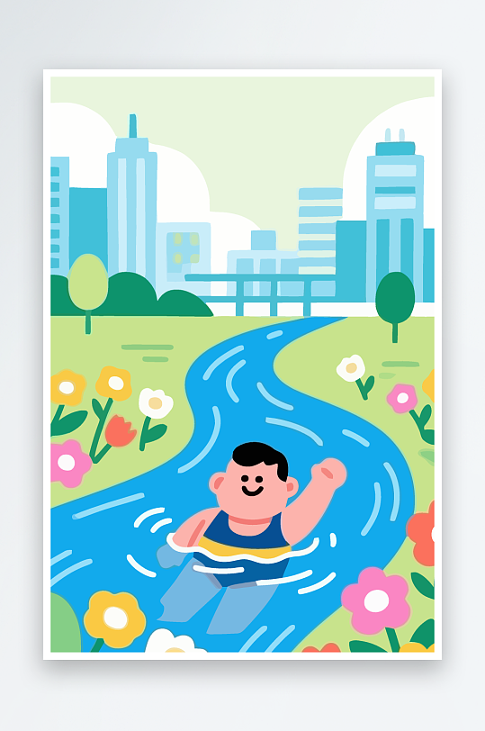 卡通男孩图标矢量插画图形元素-众图网