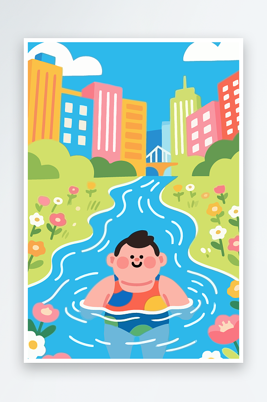 卡通男孩图标矢量插画图形元素-众图网