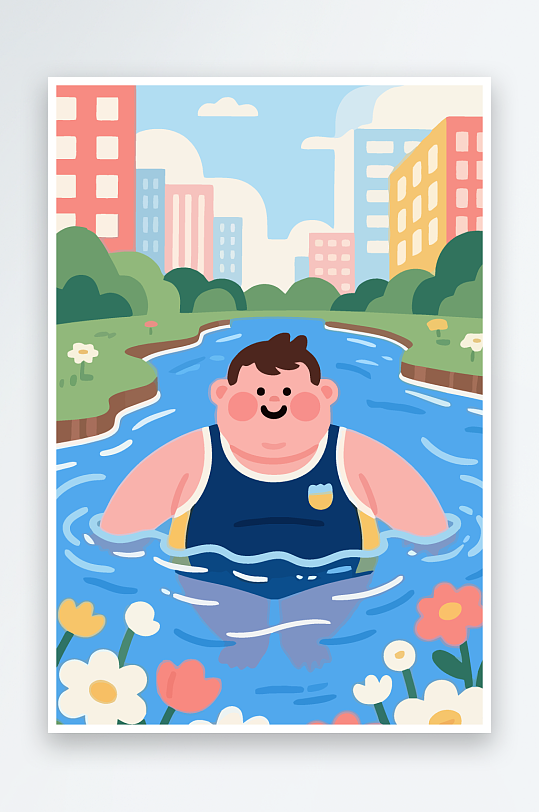 卡通男孩矢量插画图形元素-众图网