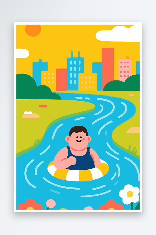 卡通男孩矢量插画图形元素-众图网