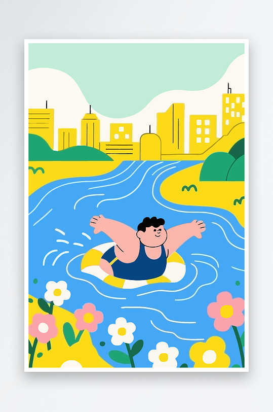 卡通男孩矢量插画图形元素-众图网