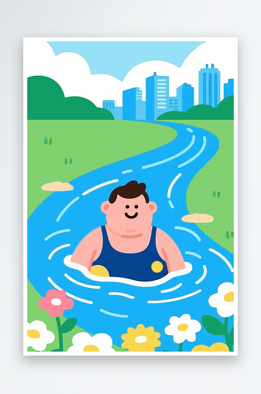 卡通男孩矢量插画图形元素-众图网